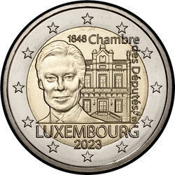 аверс 2€ 2023 "175 years of the Chamber of Deputies of Luxembourg"