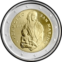 аверс 2€ 2023 "500 anni dalla morte di Perugino"