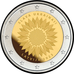 аверс 2€ 2023 "Sunflower for Ukraine"