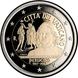 аверс 2€ 2023 "500 años de la muerte de Pietro Perugino"