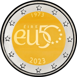 аверс 2€ 2023 "50 aniversario de la adhesión de Irlanda a la UE"