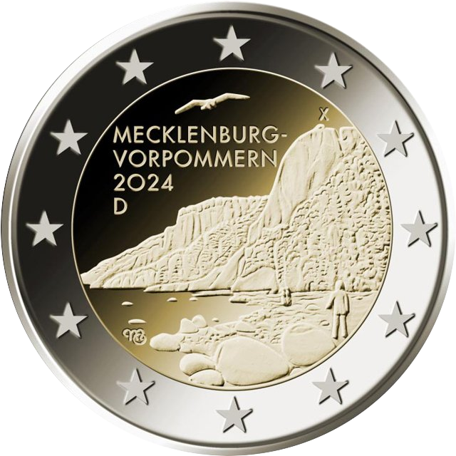 аверс 2€ 2024 "Mecklemburgo-Pomerania Occidental, Alemania"