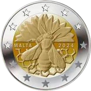 аверс 2€ 2024 "Abeja melífera maltesa"