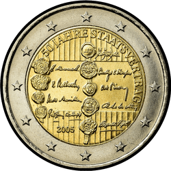аверс 2€ 2005 "50th anniversary of the Austrian State Treaty"