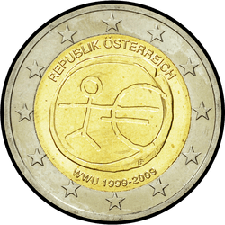 аверс 2€ 2009 "10. Jahrestag der Wirtschafts- und Währungsunion"