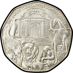реверс 5 евро 2002 "250 лет Шёнбруннскому зоопарку"