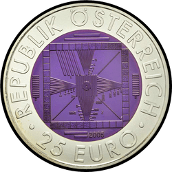 аверс 25 евро 2005 "50 лет австрийскому телевидению"