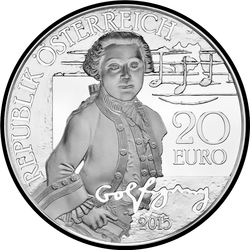 аверс 20 euro 2015 "Вольфганг Амадей Моцарт: Вундеркинд"