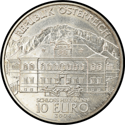аверс 10 евро 2004 "Замок Хелльбрунн"