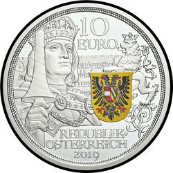 аверс 10 евро 2019 "Рыцарство (цвет)"