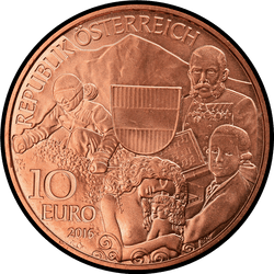 аверс 10 евро 2016 "Австрийская Республика"
