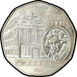 реверс 5 евро 2005 "Европейский гимн"