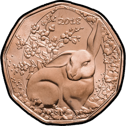 реверс 5 евро 2018 "Пасхальный кролик"