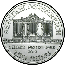 аверс 1½€ 2010 "Венская филармония 1oz silver"