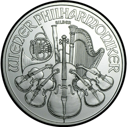 реверс 1,5 евро 2010 "Венская филармония 1oz silver"