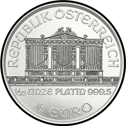 аверс 4 евро 2017 "Венская филармония 1/25 oz Platinum"