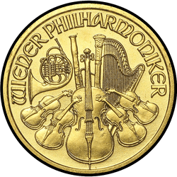 реверс 10€ 2004 "Венская филармония 1/10 oz Gold"