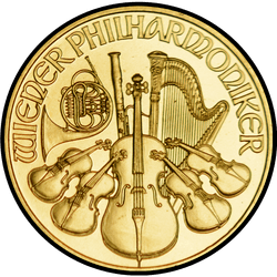 реверс 25 евро 2003 "Венская филармония 1/4 oz Gold"