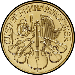 реверс 50 евро 2005 "Венская филармония 1/2 oz Gold"