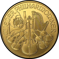 реверс 100€ 2002 "Венская филармония 1 oz Gold"