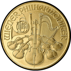 реверс 100 евро 2003 "Венская филармония 1 oz Gold"