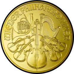 реверс 2000 евро 2009 "Венская филармония 20 oz Gold"