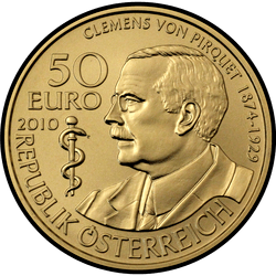 аверс 50 евро 2010 "Кле́менс Пе́тер фон Пирке́"