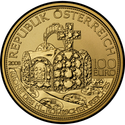 аверс 100 евро 2008 "Корона Священной Римской империи"