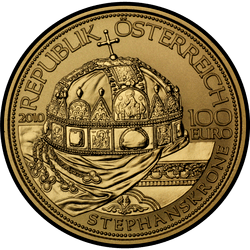 аверс 100 евро 2010 "Венгерская корона Святого Стефана"