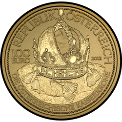 аверс 100€ 2012 "Корона Австрийской империи"