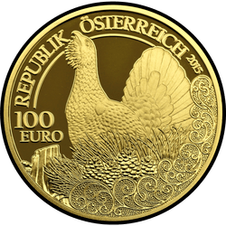 аверс 100 евро 2015 "Глухарь"