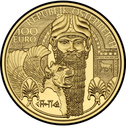 аверс 100 евро 2019 "Золото Месопотамии"