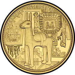 аверс 100 евро 2021 "Золото Инков"