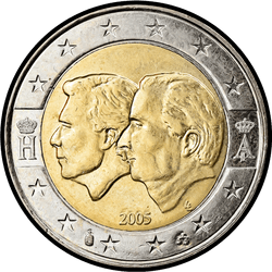 аверс 2€ 2005 "Бельгийско-Люксембургский экономический союз"