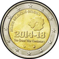 аверс 2€ 2014 "100 años desde el comienzo de la Primera Guerra Mundial"