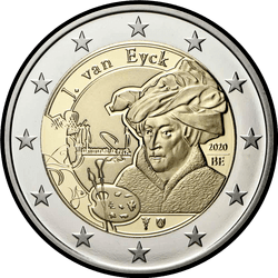 аверс 2€ 2020 "Jan van Eyck"