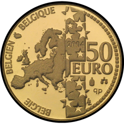 аверс 50 евро 2004 "70 лет королю Альберту II"