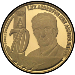 реверс 50 евро 2004 "70 лет королю Альберту II"