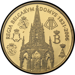 реверс 100 евро 2006 "175 лет бельгийской правящей династии"