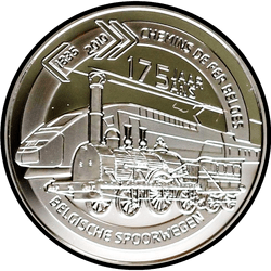 реверс 5€ 2010 "175 лет железной дороги в Бельгии"