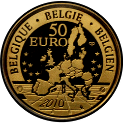 аверс 50 евро 2010 "100 лет с открытия королевского музея Центральной Африки"