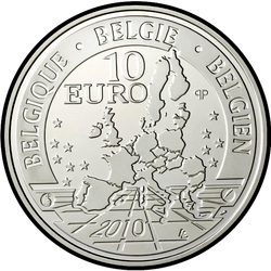 аверс 10 евро 2010 "100 лет со дня рождения Джанго Рейнхардта"