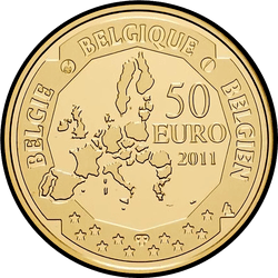 аверс 50 евро 2011 "Бельгийское глубоководное исследование"