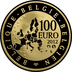 аверс 100 евро 2012 "500 лет со дня рождения Герхарда Меркатора"