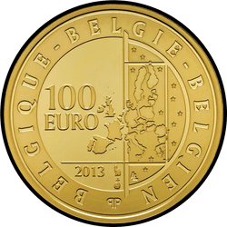 аверс 100 евро 2013 "20 лет со смерти короля Бодуэна I"