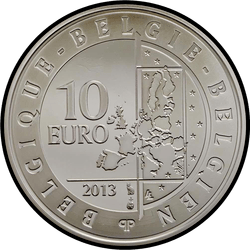 аверс 10 евро 2013 "100 лет велотуру Фландрии"