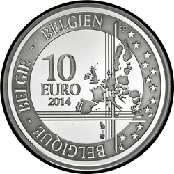 аверс 10 евро 2014 "200 лет со дня рождения Адольфа Сакса"