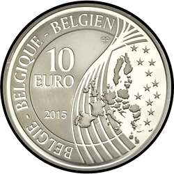 аверс 10€ 2015 "70 лет мира в Европе"