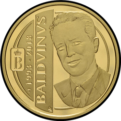 реверс 100 евро 2018 "25 лет со дня смерти короля Бодуэна"