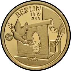 реверс 12½ euro 2019 "30 лет падения Берлинской стены"